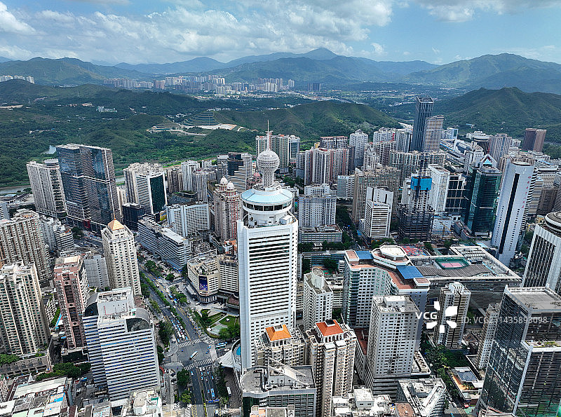 广东省深圳市罗湖区深南东路国贸片区东门老街航拍图片素材