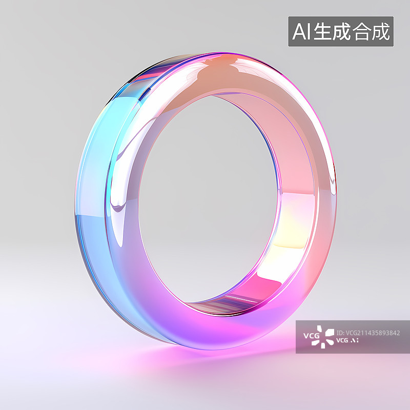 【AI数字艺术】字母O玻璃质感3D立体元素图片素材