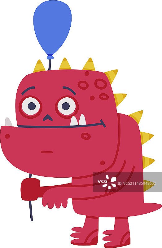 有趣的红色角状怪物张着大嘴图片素材