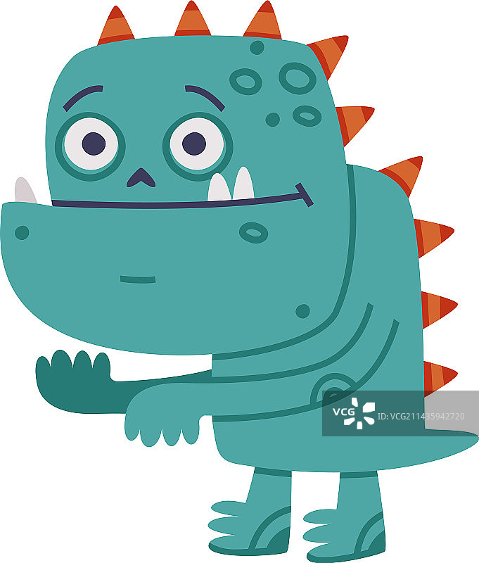 长角的滑稽怪物张着牙齿图片素材