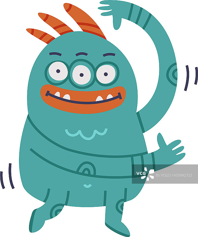 长角的滑稽怪物张着牙齿图片素材