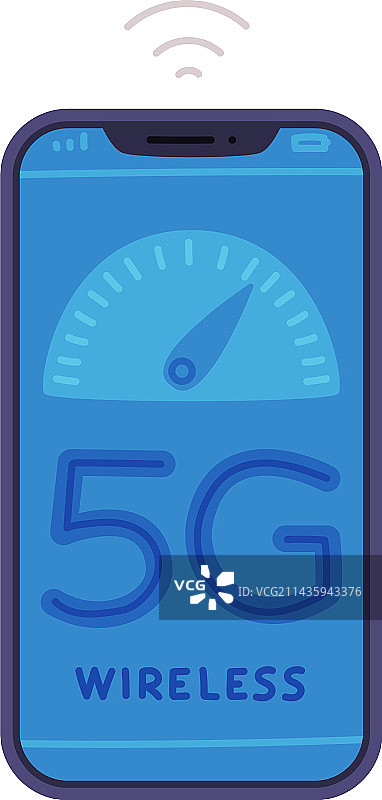 智能手机屏幕与快速5G无线网络图片素材