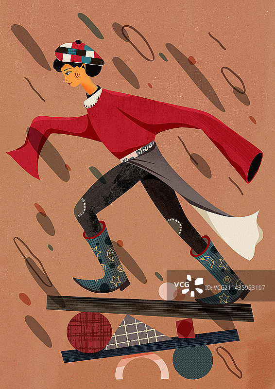 前进的勇者 女人图片素材