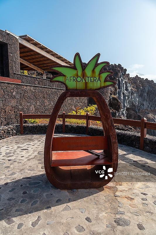 耶罗岛拉马塞塔岩石池和休闲区雕塑，加那利群岛图片素材