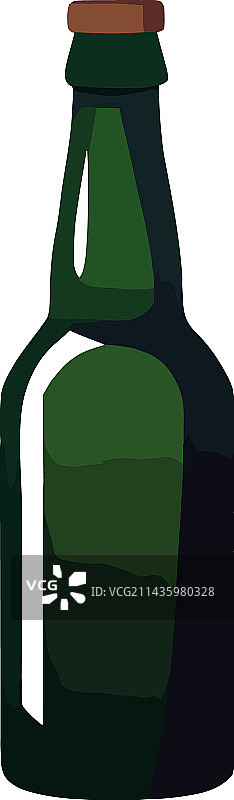 装有酒精饮料的墨绿色瓶子图片素材