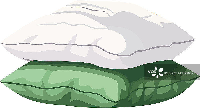 绿色和白色枕头卧室图片素材