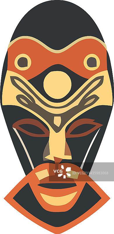 通过提基面具描绘的土著文化图片素材