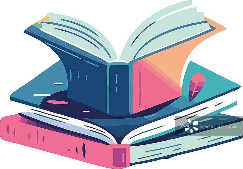 图书馆书架上堆放的教科书图片素材