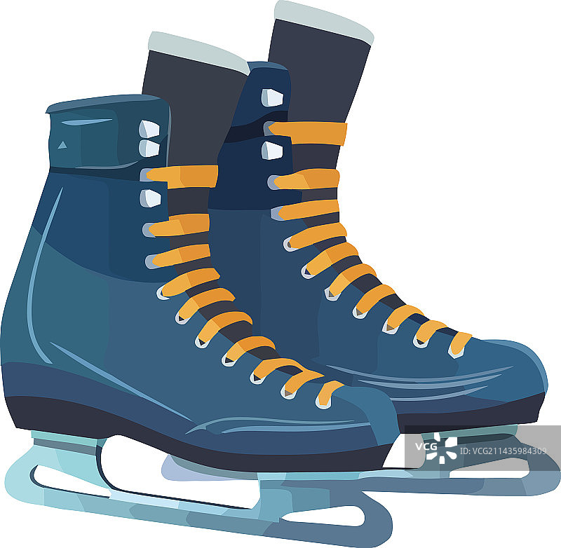冬季运动时尚溜冰鞋和靴子图片素材