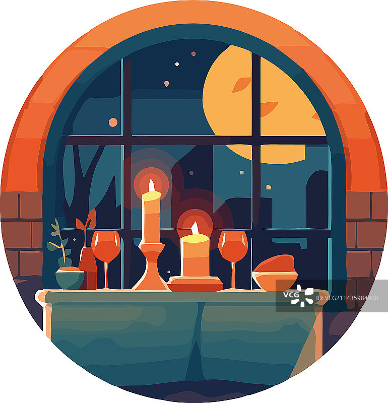 葡萄酒与烛光精神庆祝活动图片素材