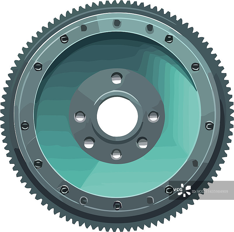 重型机械上的金属圆盘转动图片素材