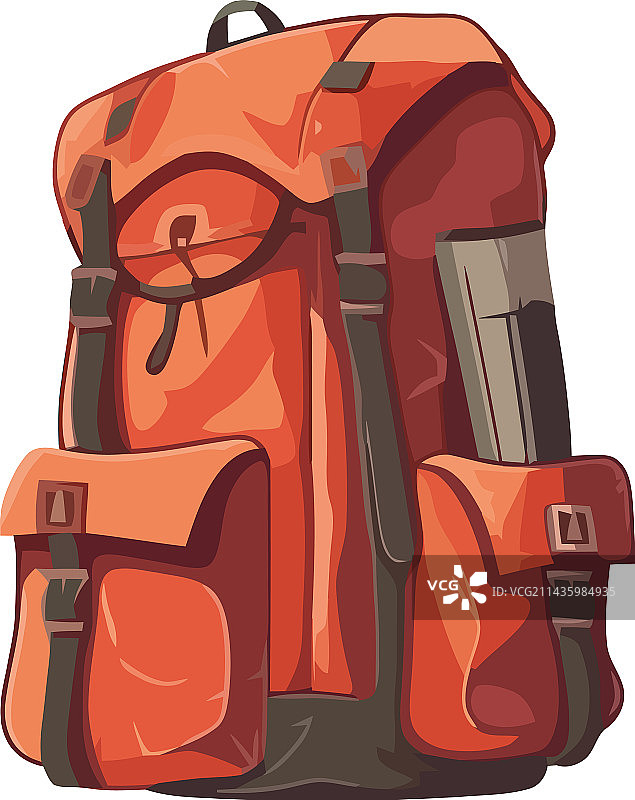 携带夏季探险装备的背包客图片素材