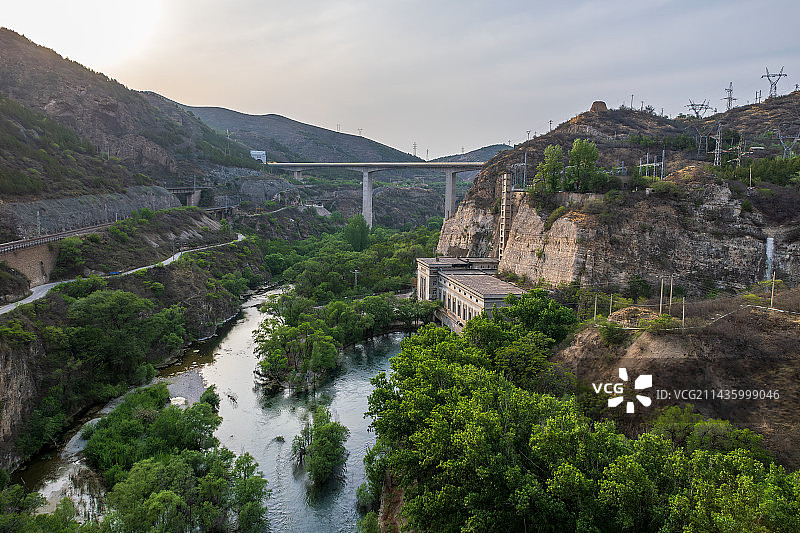 航拍河北幽州大峡谷图片素材