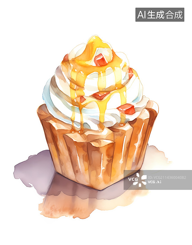 【AI数字艺术】甜品小糕点插画图片素材