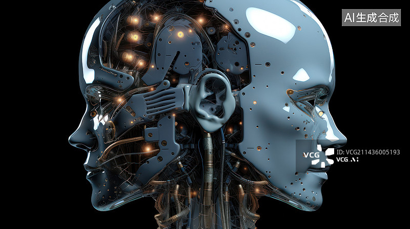【AI数字艺术】AI智能机器人对话图片素材