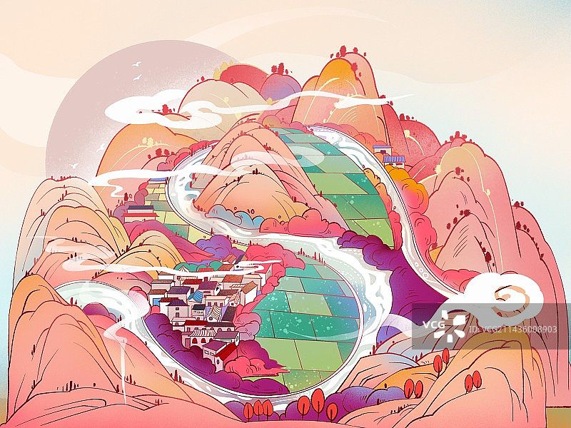 山水太极图风景图片素材