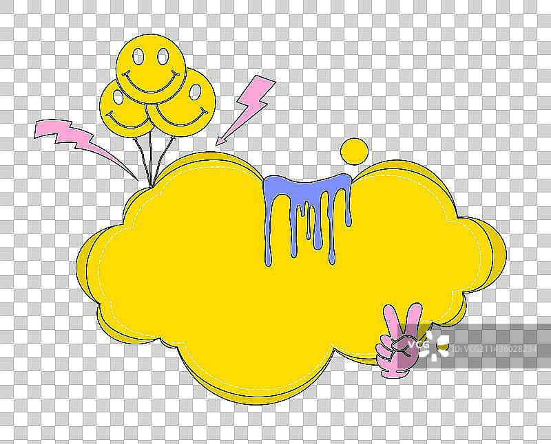 撞色不规则边框标题框图片素材