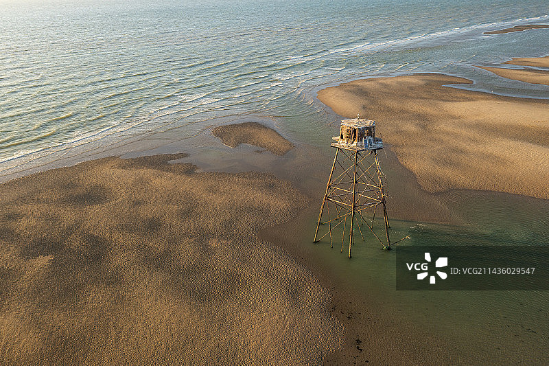 瓦尔德灯塔，法国马尔克海姆，奥帕尔海岸图片素材