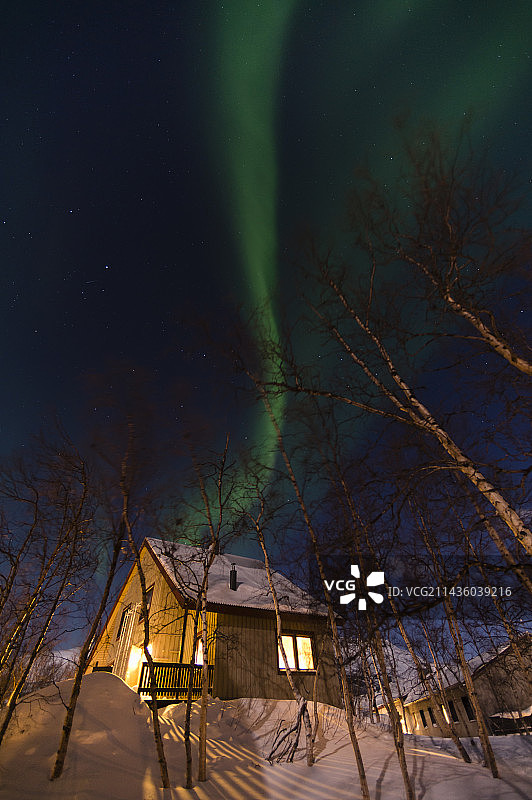 瑞典阿比斯库国家公园的北极光图片素材