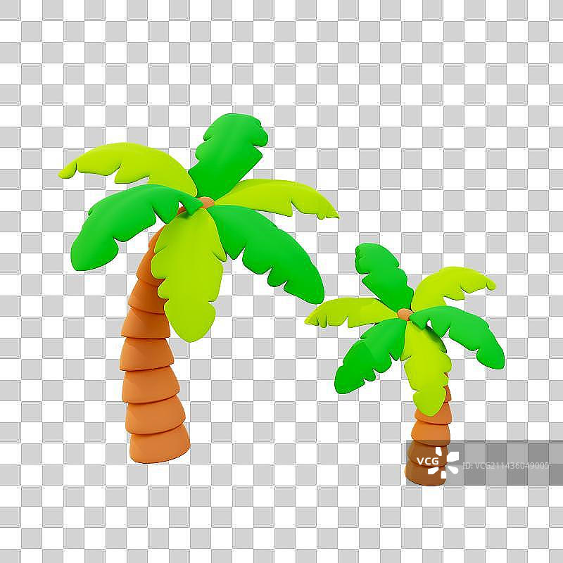 C4D海边椰子树元素图片素材