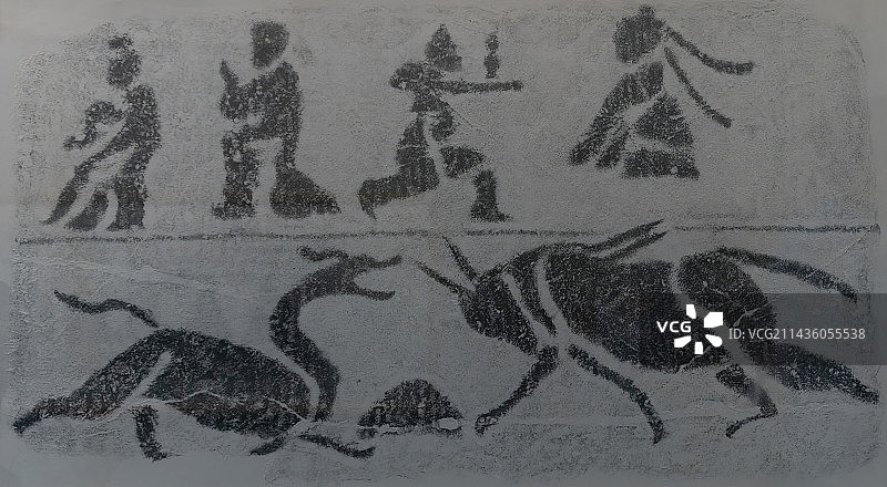 汉代画像砖拓片，乐舞，百戏图片素材