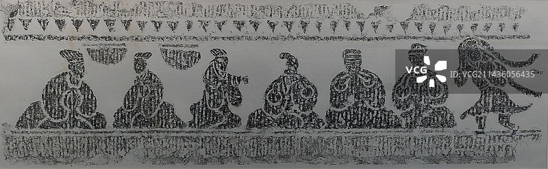 东汉画像石拓片，乐舞百戏图片素材