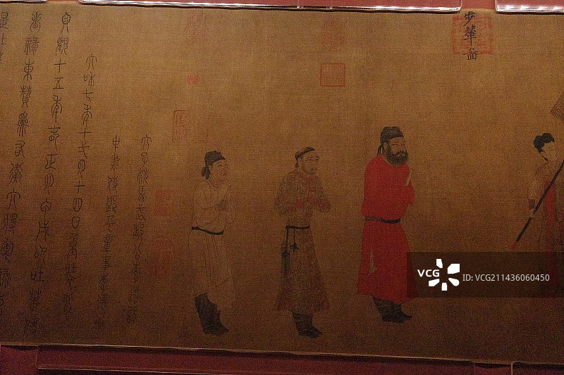 唐代名画步辇图细节图片素材