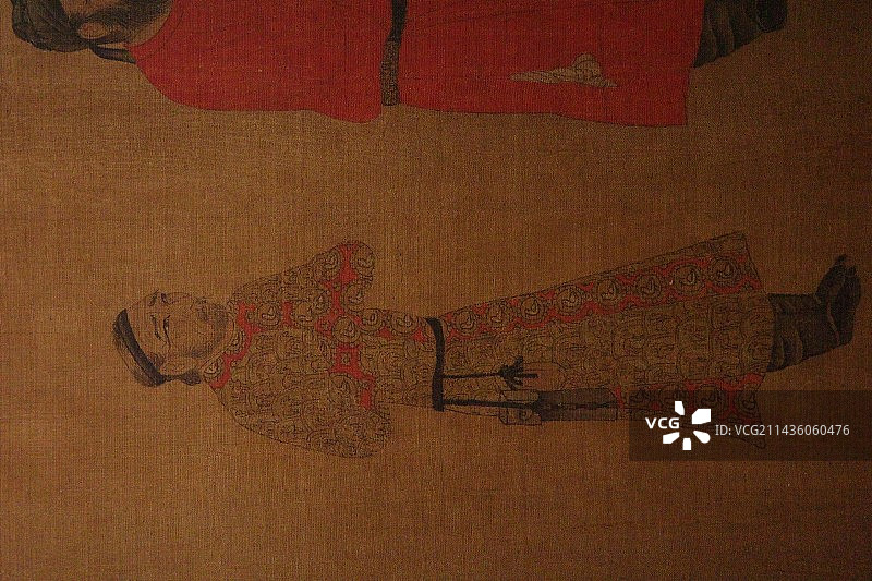 步辇图真迹细节图图片素材