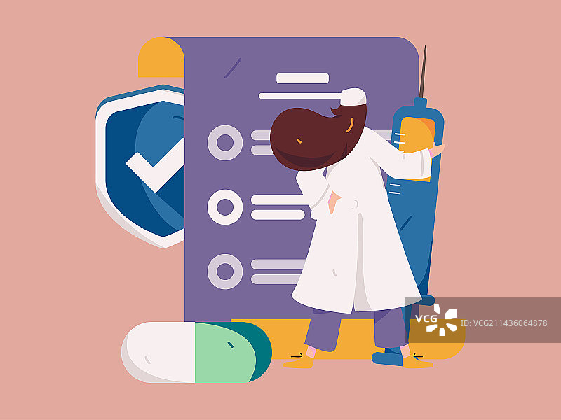 医疗人物抗疫扁平矢量概念运营手绘插画图片素材