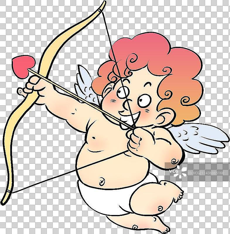 丘比特爱情之箭卡通天使人物元素图片素材