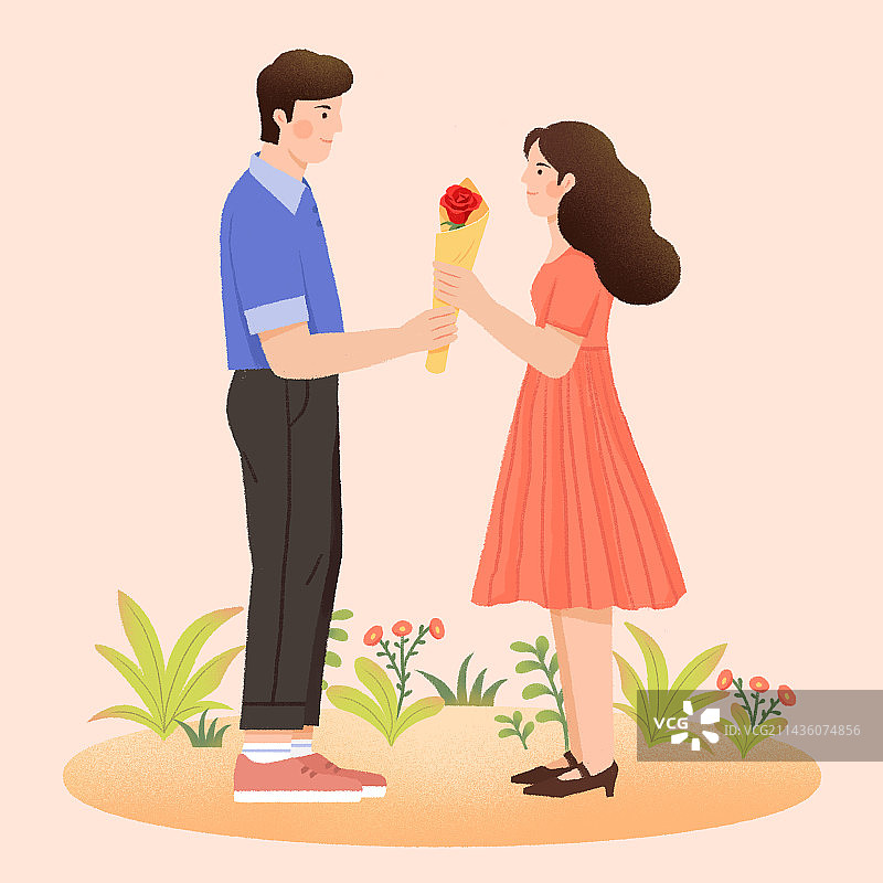 浪漫情人节情侣图片素材