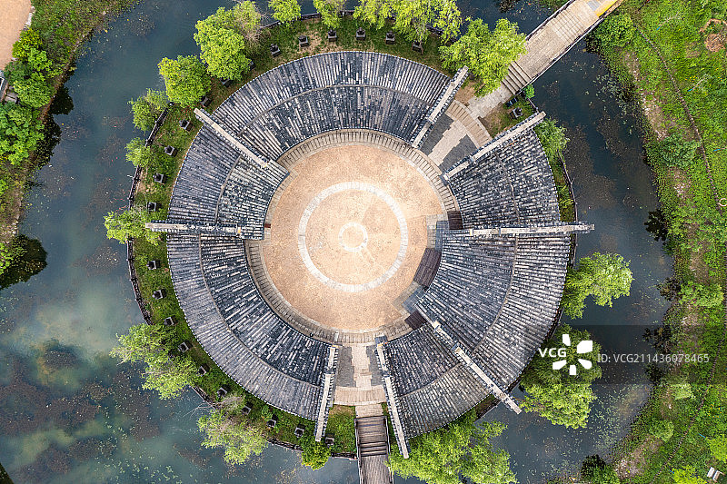 航拍湖南长沙宁乡道林古镇图片素材