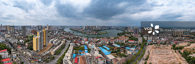 航拍湖南邵阳城市风光图片素材