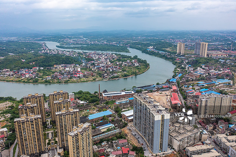 航拍湖南邵阳城市风光图片素材