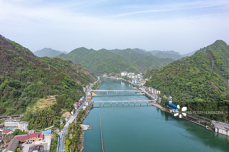 航拍湖南益阳安化县柘溪水库图片素材