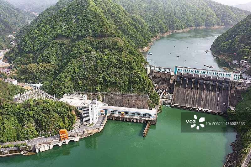 航拍湖南益阳安化县柘溪水库图片素材