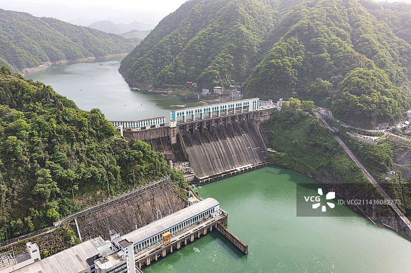 航拍湖南益阳安化县柘溪水库图片素材