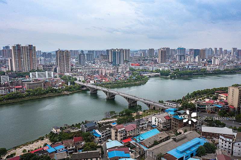 航拍湖南邵阳城市风光图片素材