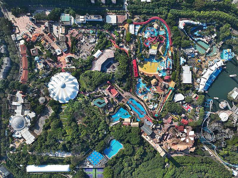 广东省深圳市南山区华侨城欢乐谷航拍图片素材