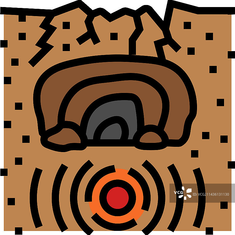 地震灾害彩色图标图片素材