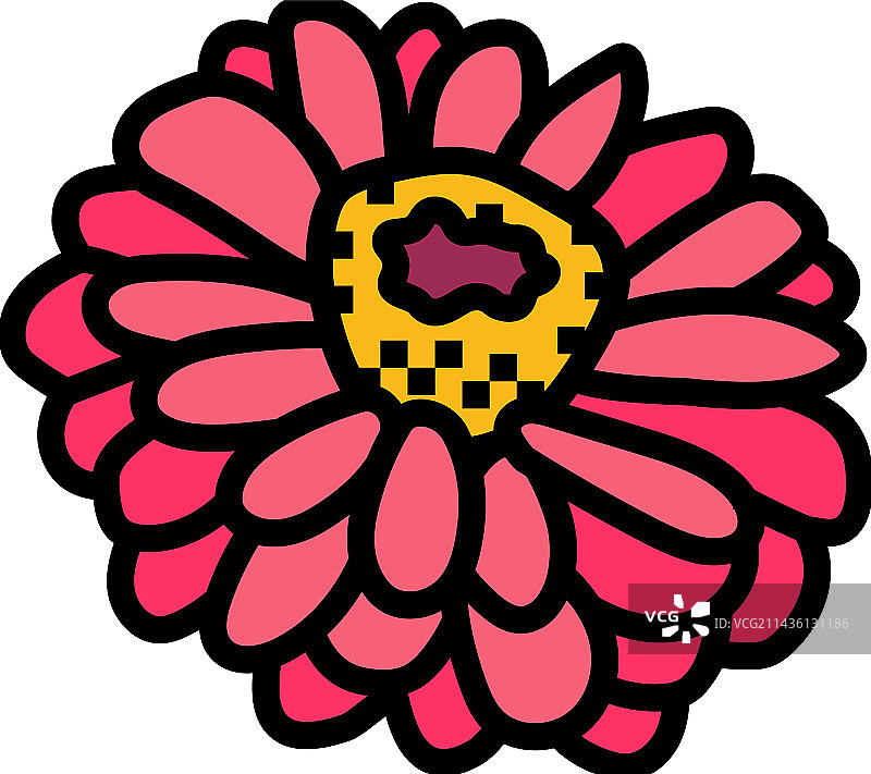 百日草绽放春色图标图片素材