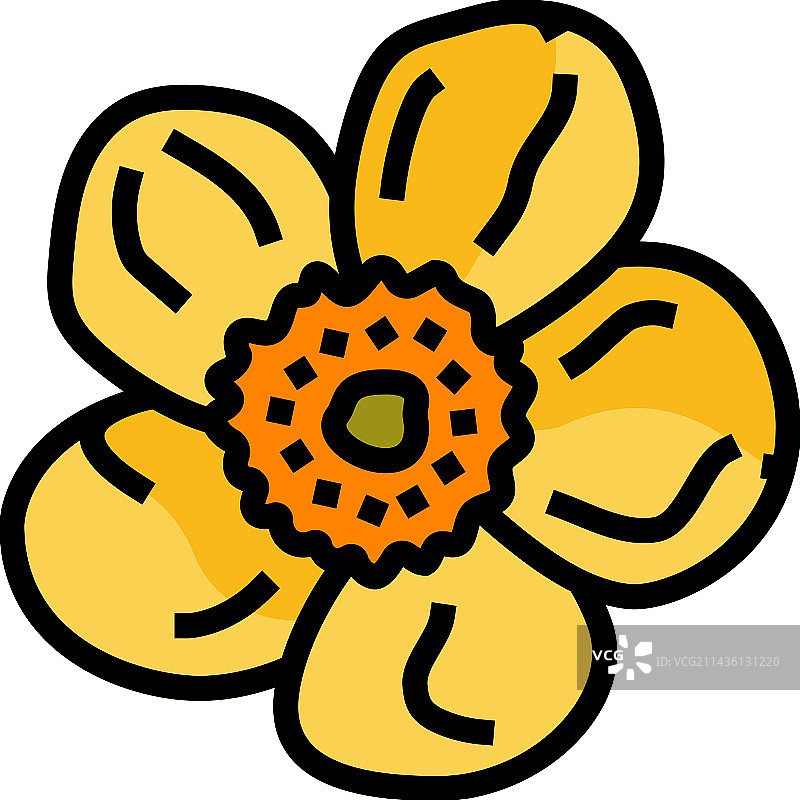 毛茛花春季色彩图标图片素材