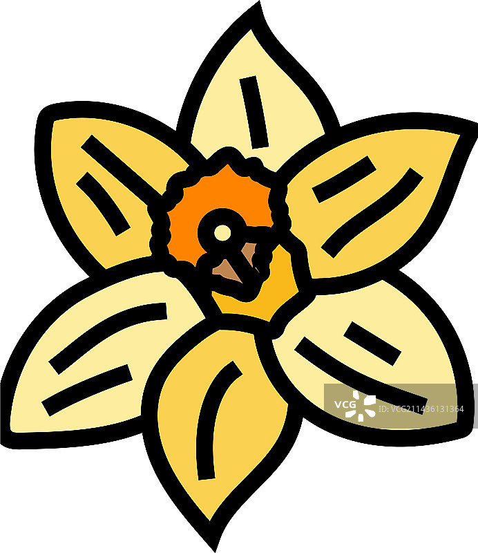 水仙花春季彩色图标图片素材