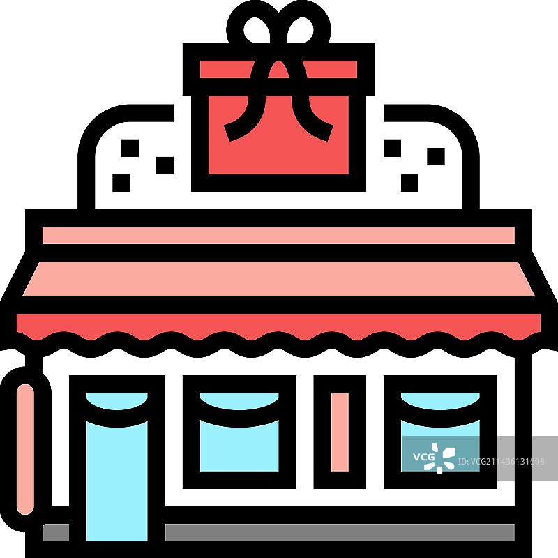 礼品店彩色图标图片素材