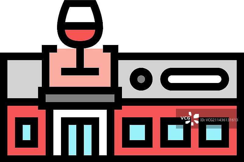 酒类商店彩色图标图片素材