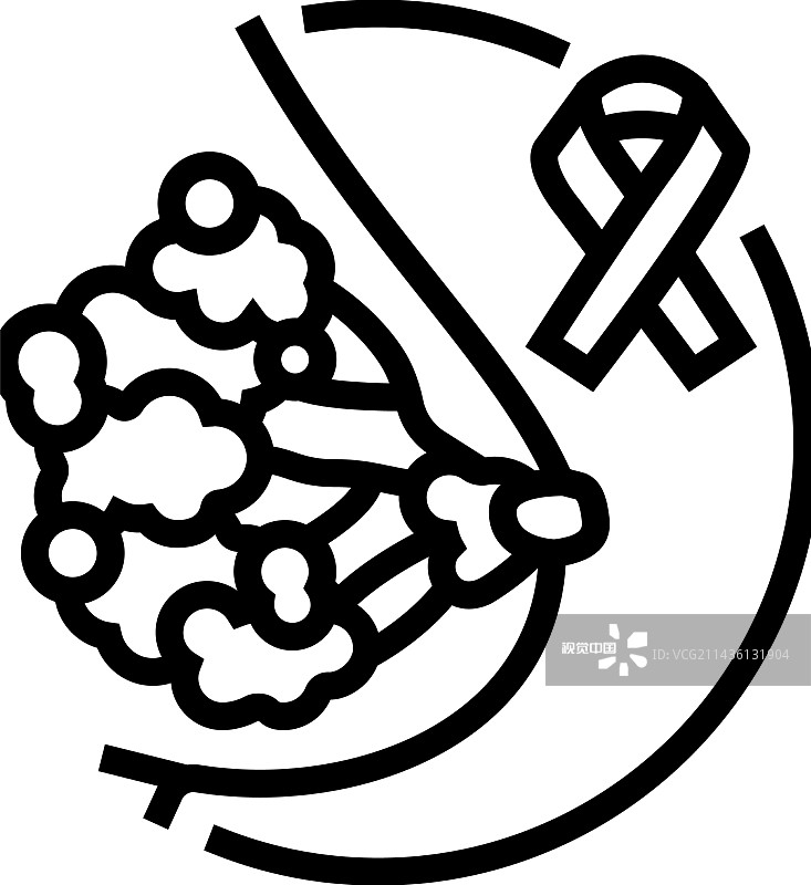 混合肿瘤乳腺癌线性图标图片素材