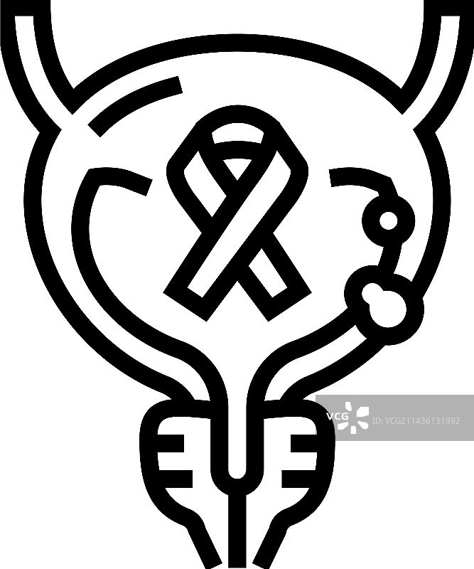 膀胱癌线条图标图片素材