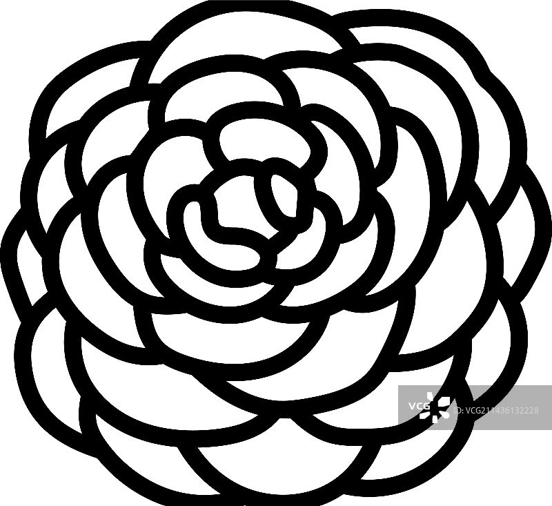 山茶花春季线性图标图片素材