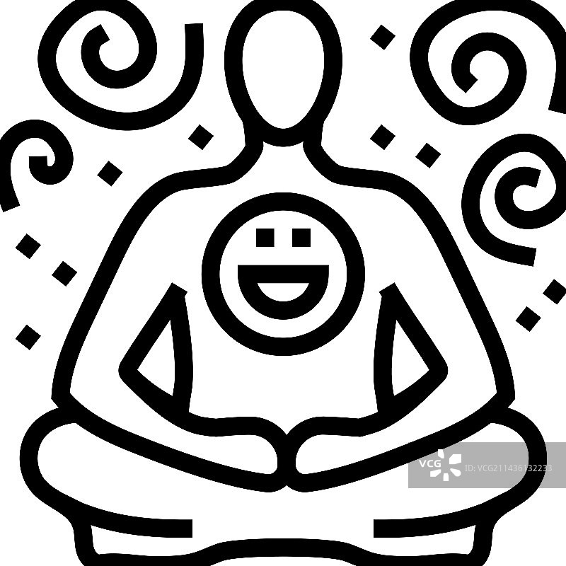 冥想瑜伽线条图标图片素材