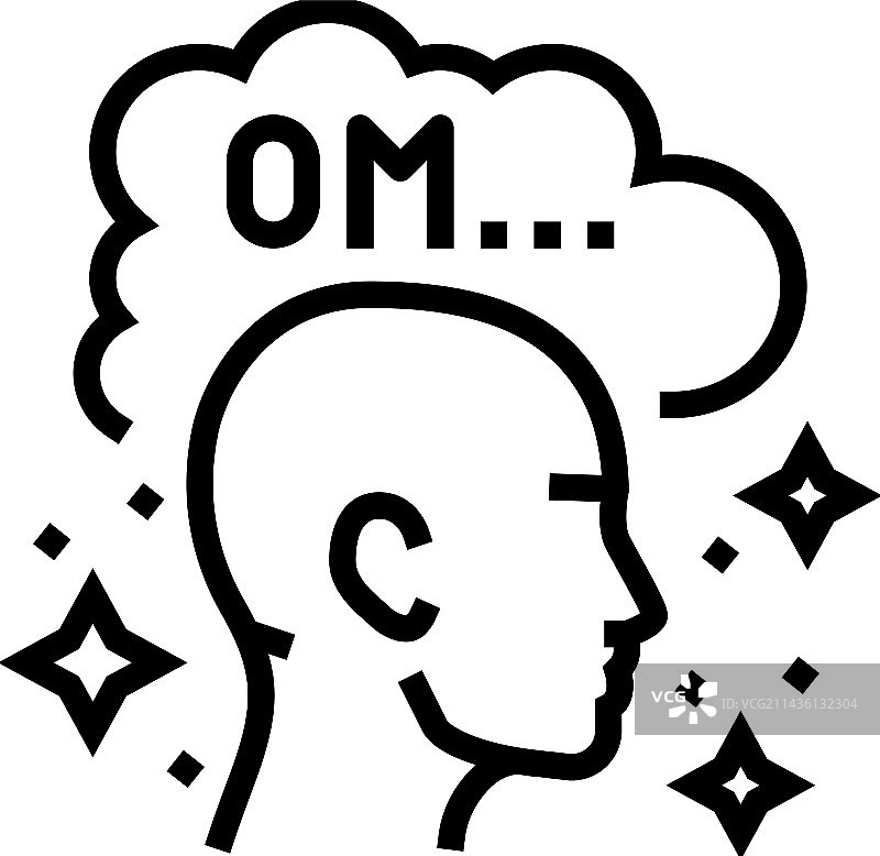 曼特拉冥想瑜伽线条图标图片素材